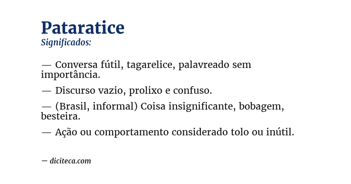 Significado de pataratice