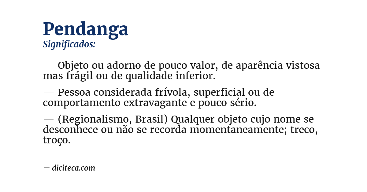 Significado de pendanga
