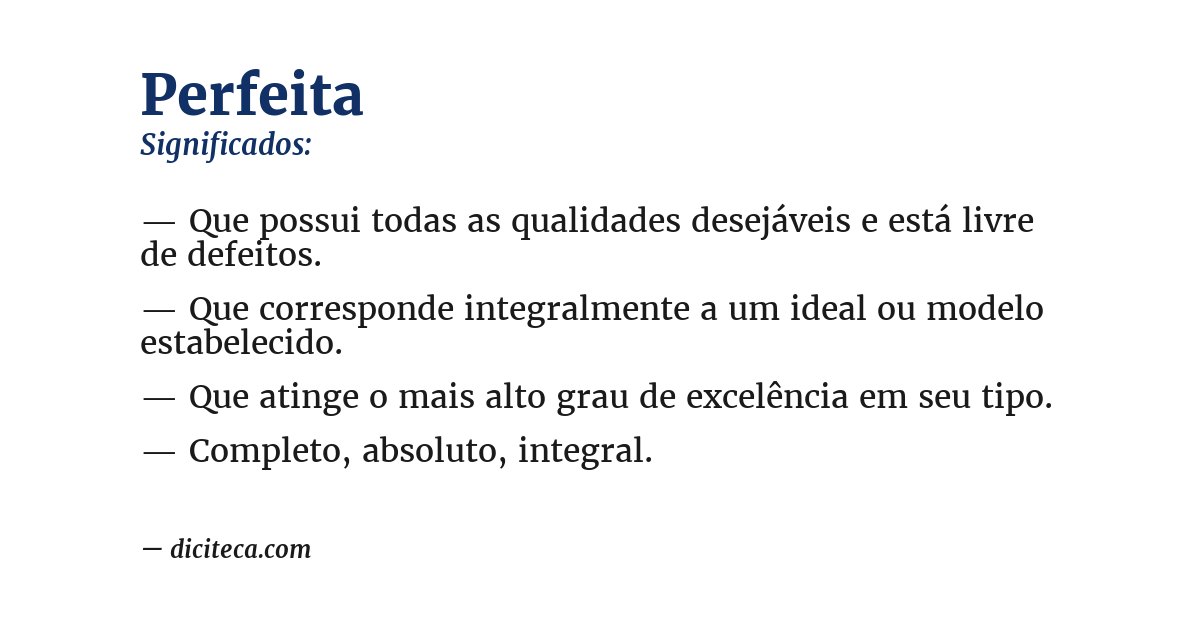 Significado de perfeita