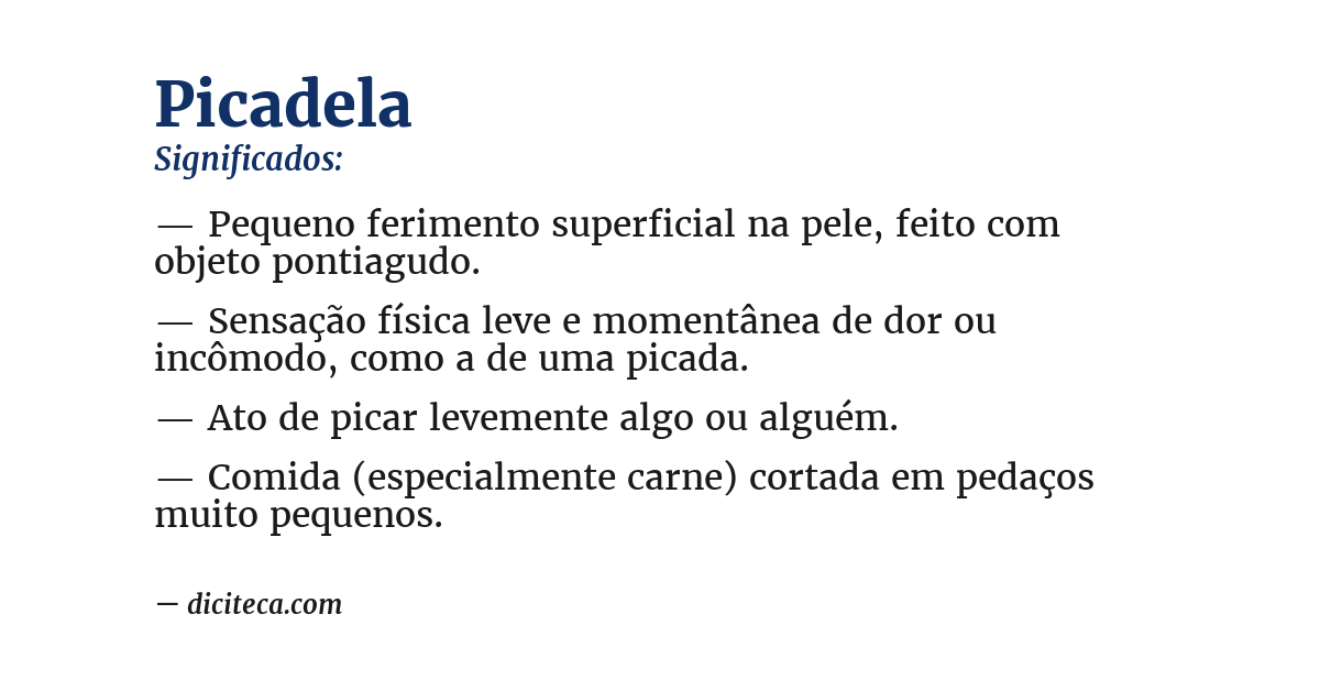 Significado de picadela