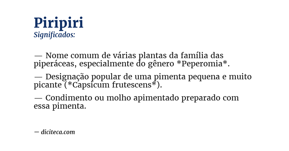 Significado de piripiri