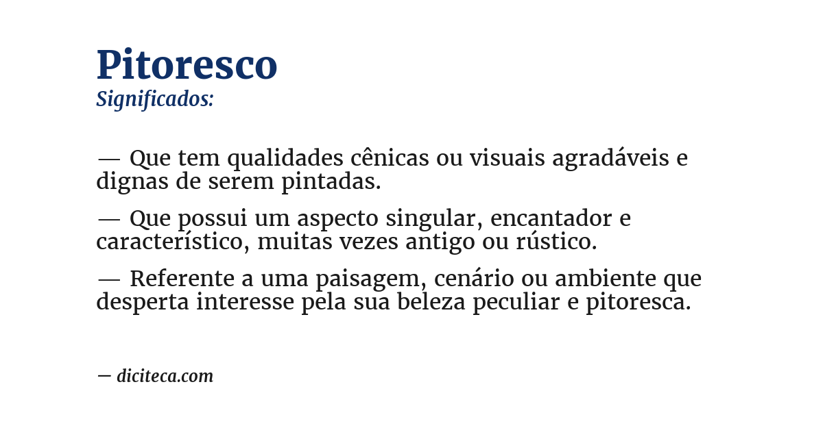 Significado de pitoresco