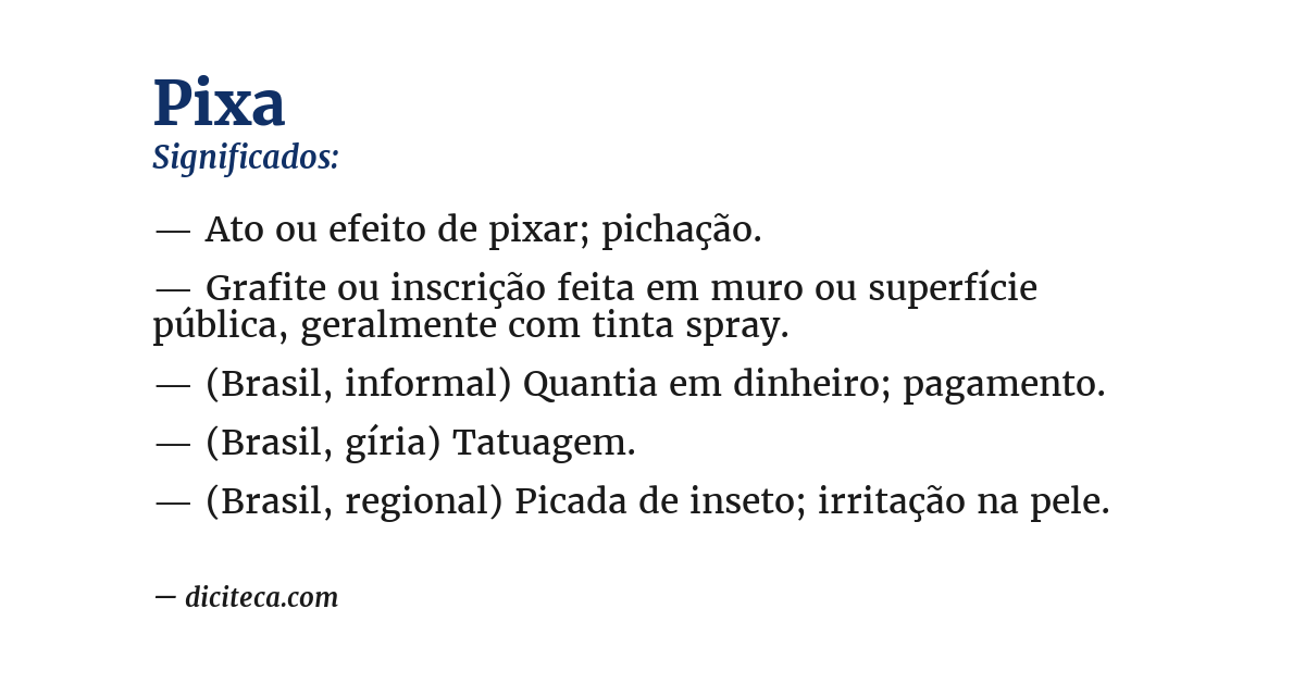 Significado de pixa
