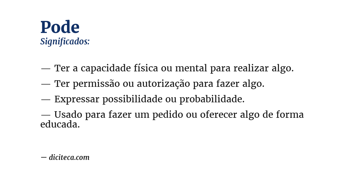 Significado de pode