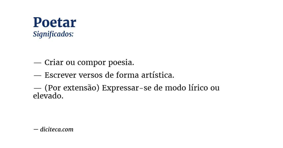 Significado de poetar