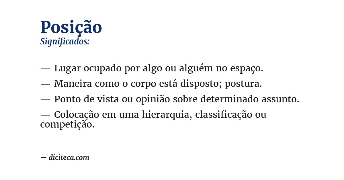 Significado de posição
