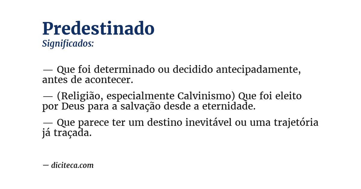 Significado de predestinado