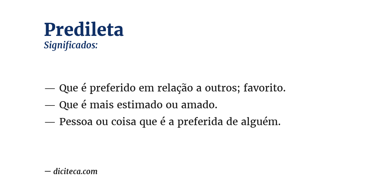 Significado de predileta