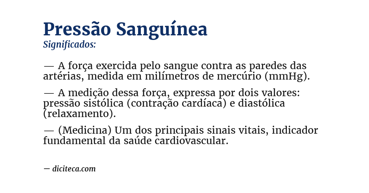 Significado de pressão sanguínea