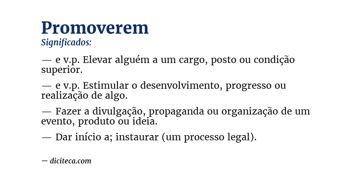 Significado de promoverem