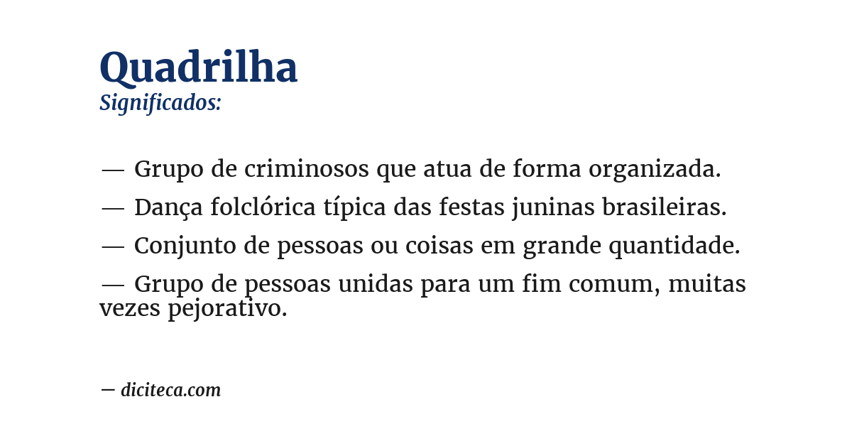 Significado de quadrilha