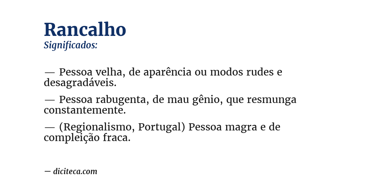 Significado de rancalho