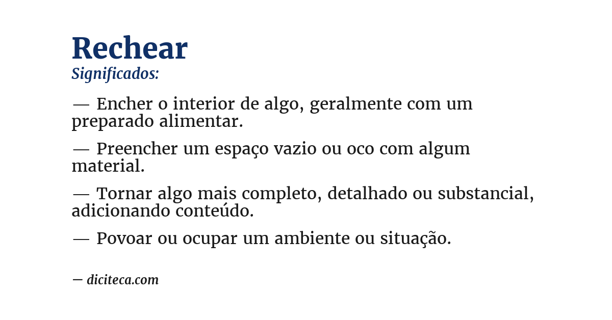 Significado de rechear