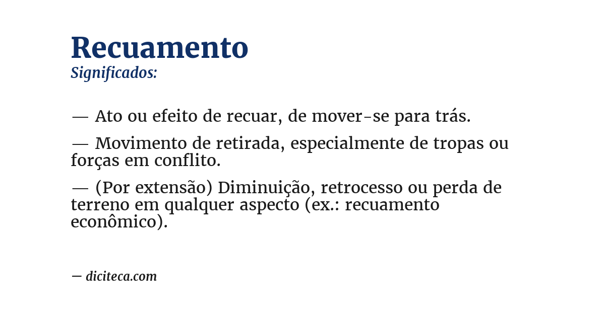 Significado de recuamento