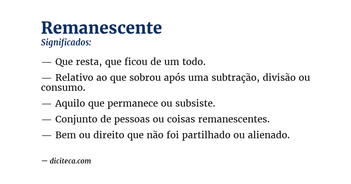 Significado de remanescente