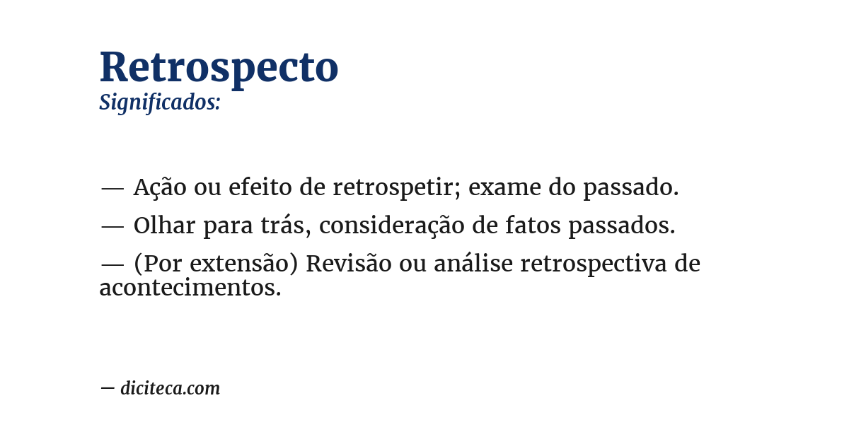 Significado de retrospecto