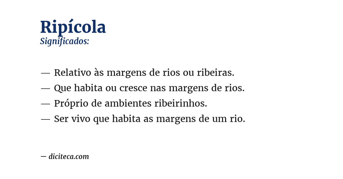 Significado de ripícola