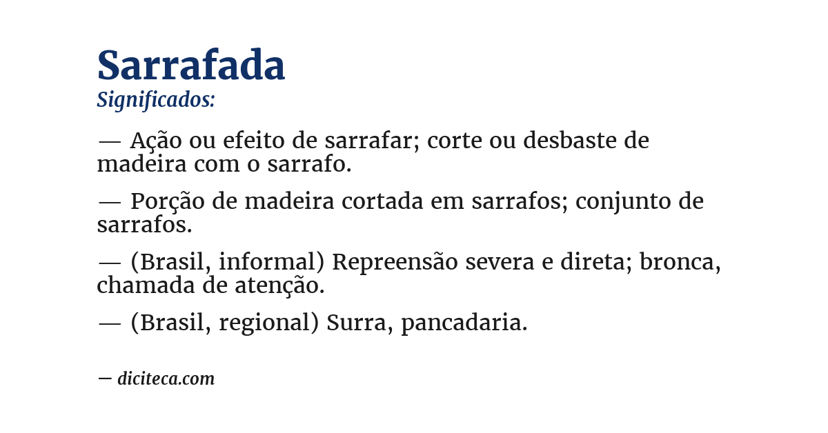 Significado de sarrafada