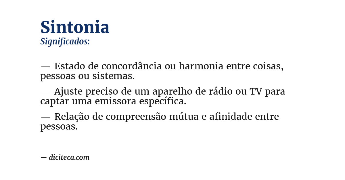 Significado de sintonia