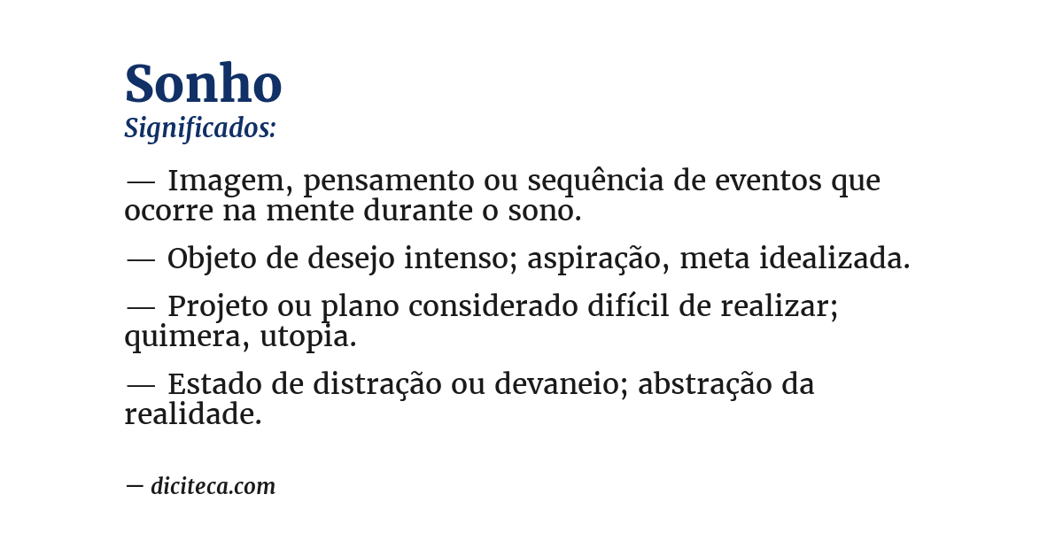Significado de sonho