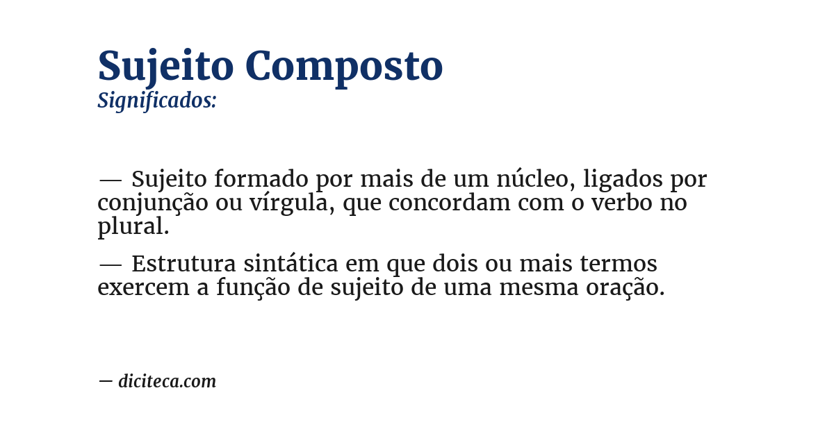 Significado de sujeito composto