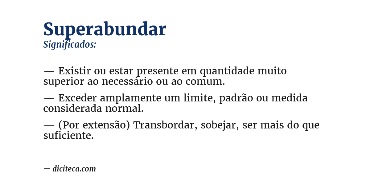 Significado de superabundar