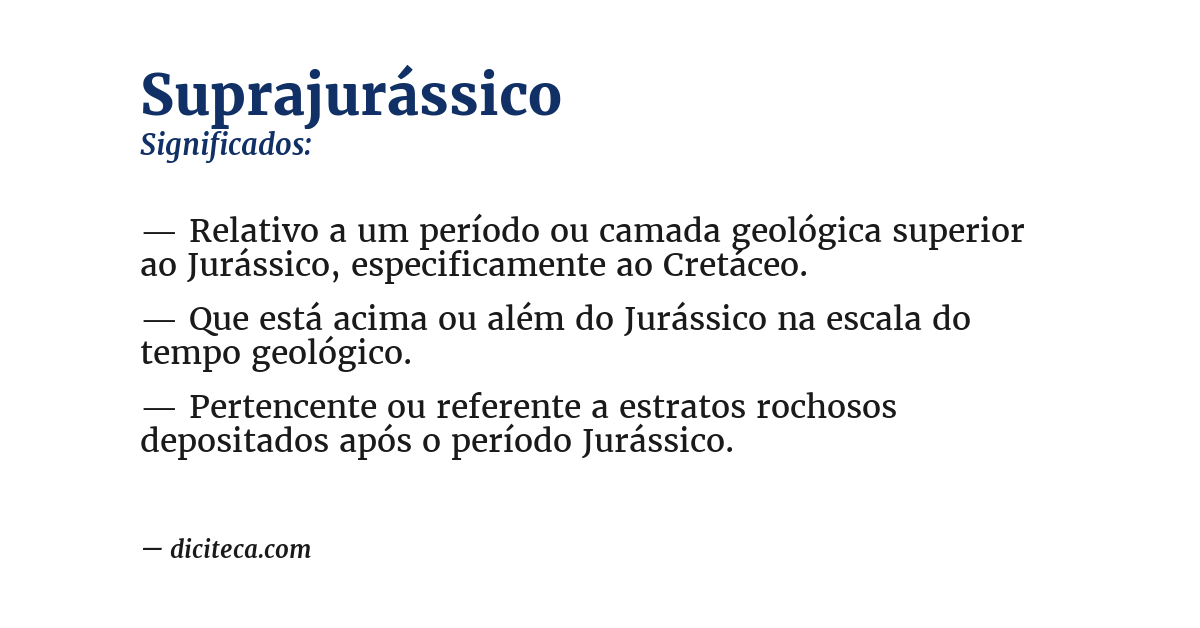 Significado de suprajurássico