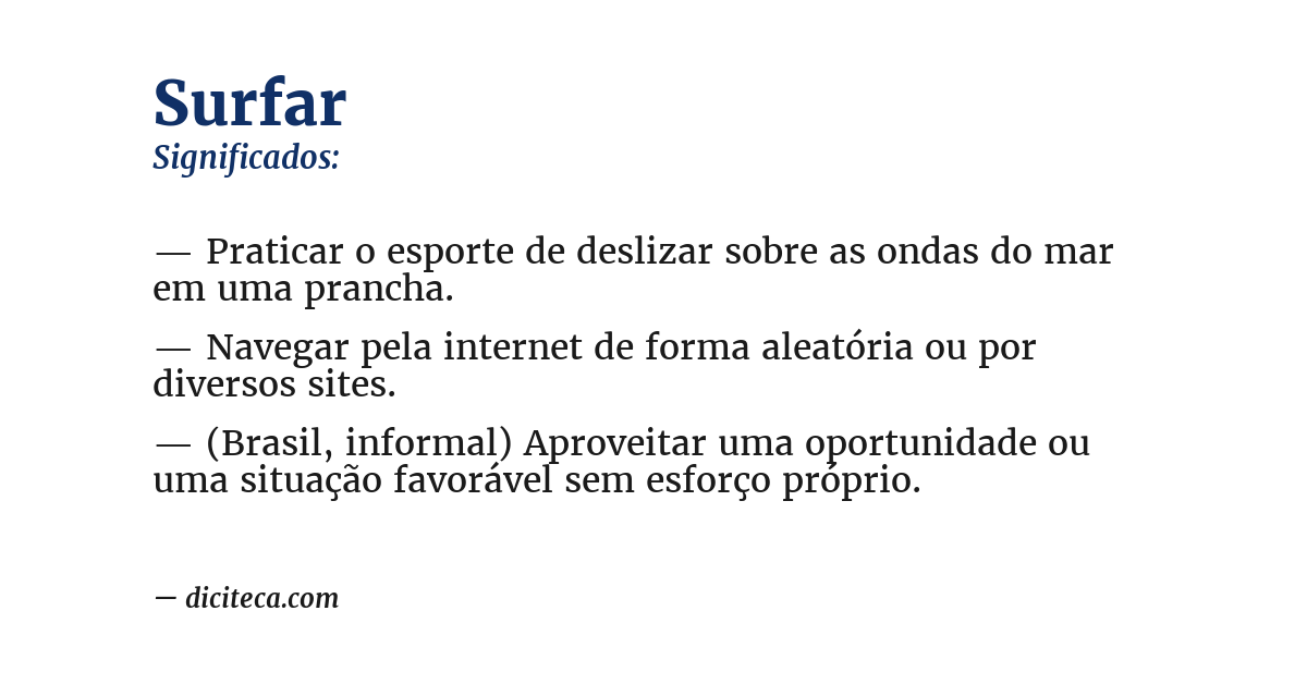 Significado de surfar