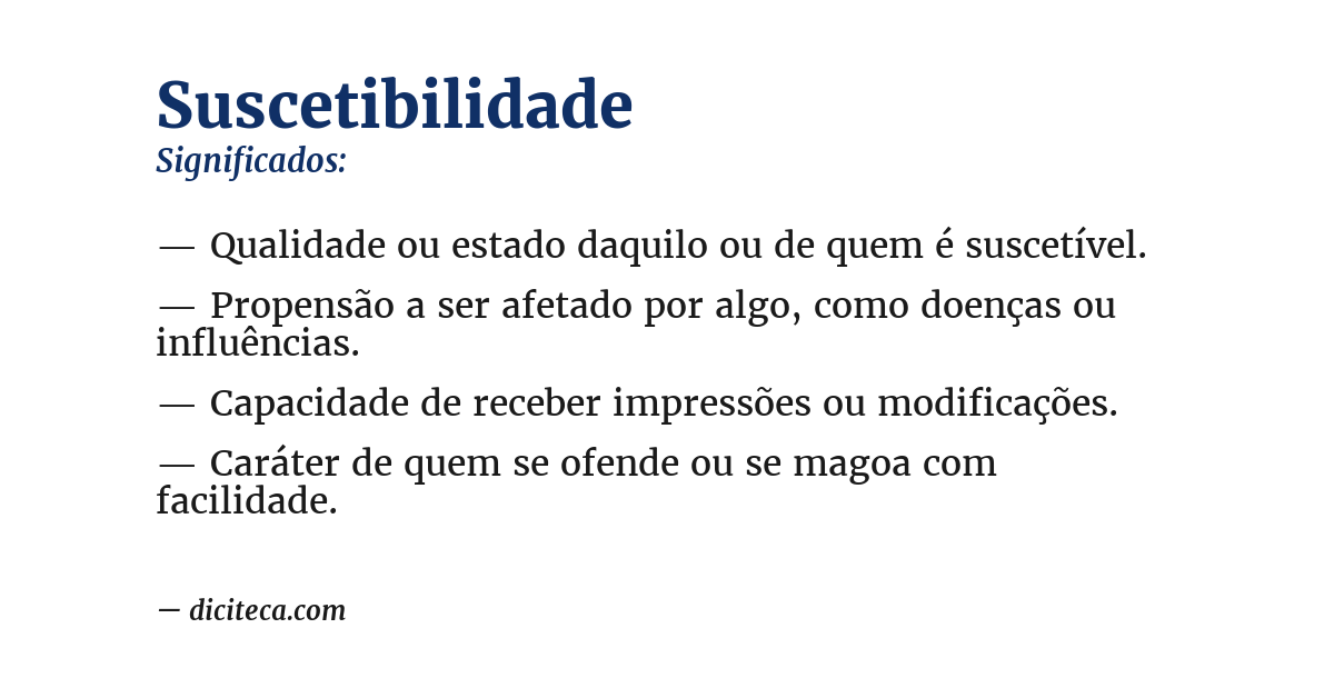 Significado de suscetibilidade