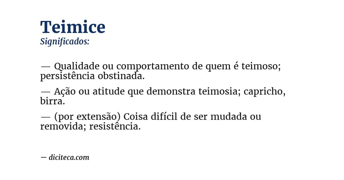 Significado de teimice