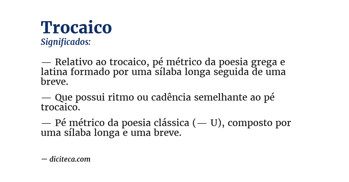 Significado de trocaico