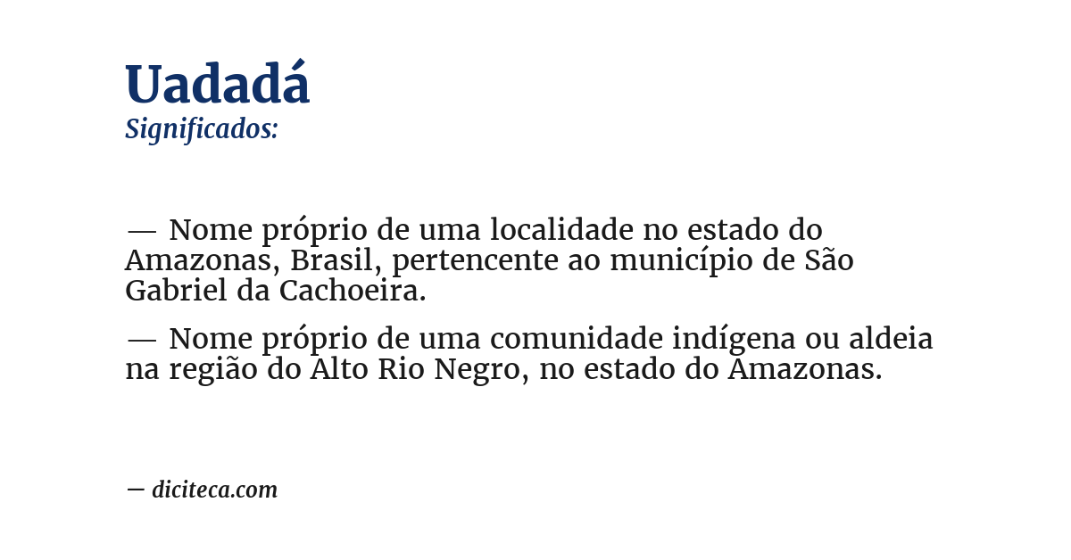 Significado de uadadá