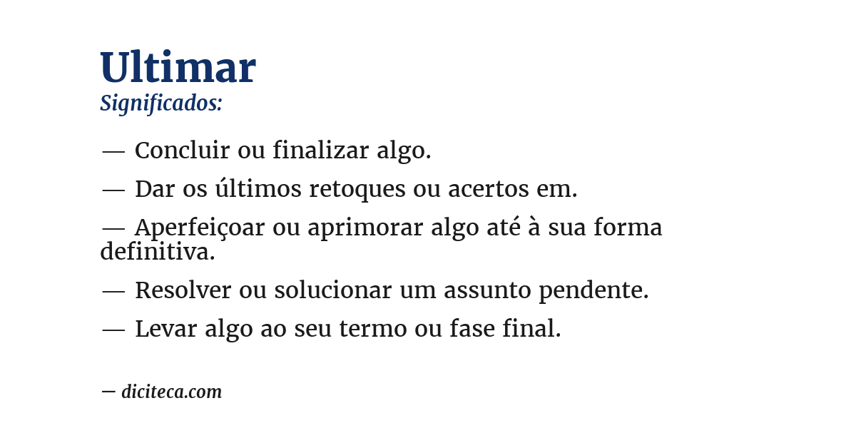 Significado de ultimar