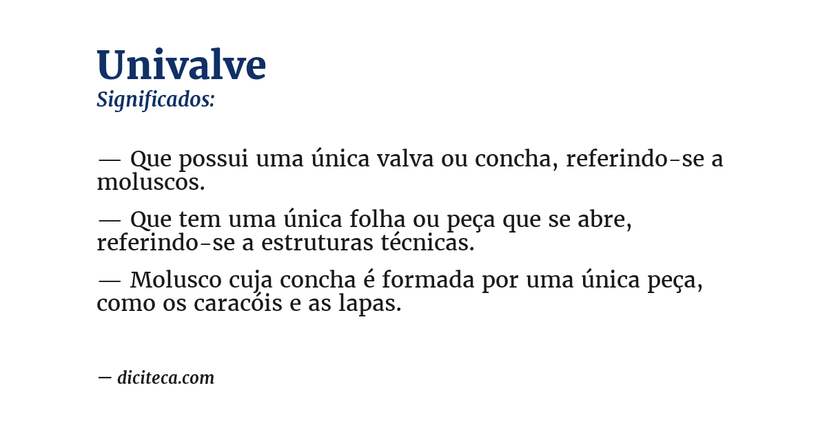 Significado de univalve