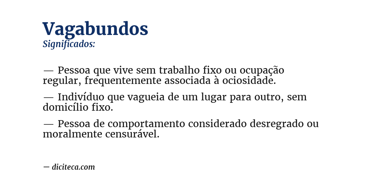 Significado de vagabundos
