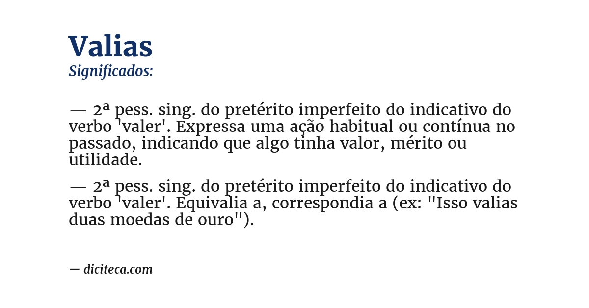 Significado de valias