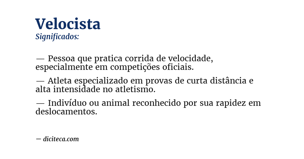 Significado de velocista