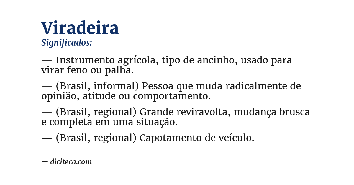 Significado de viradeira