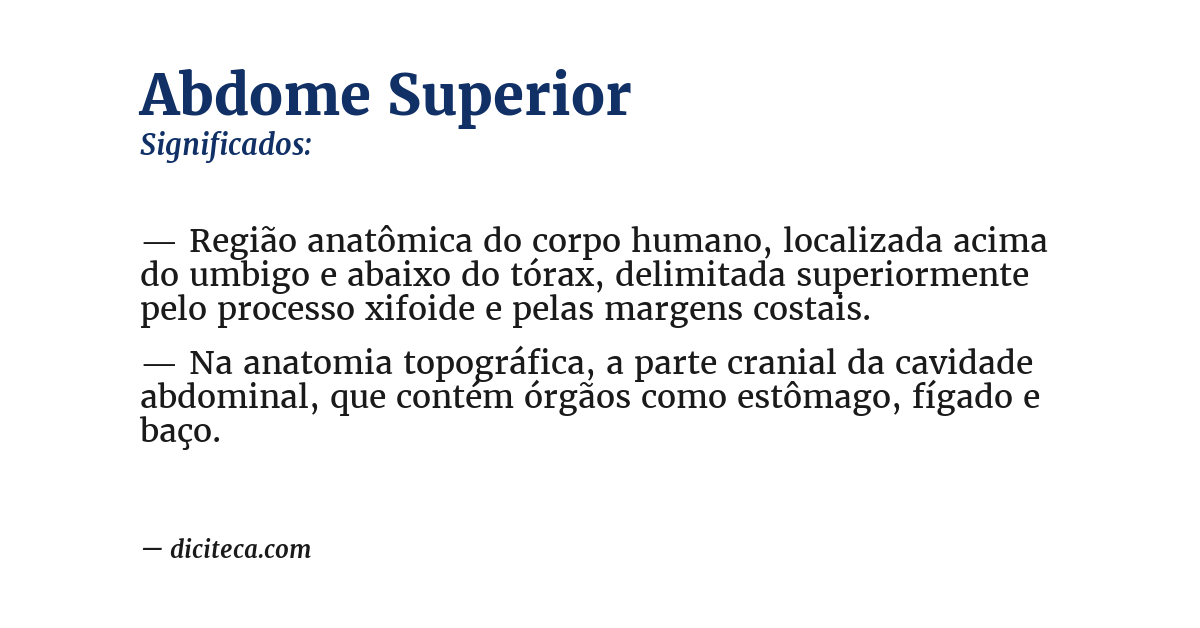 Significado de abdome superior