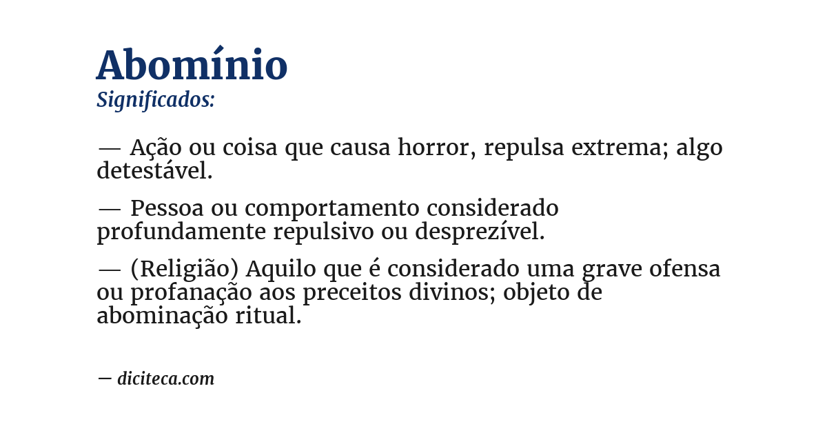 Significado de abomínio