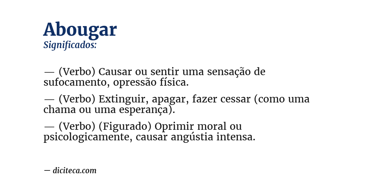 Significado de abougar