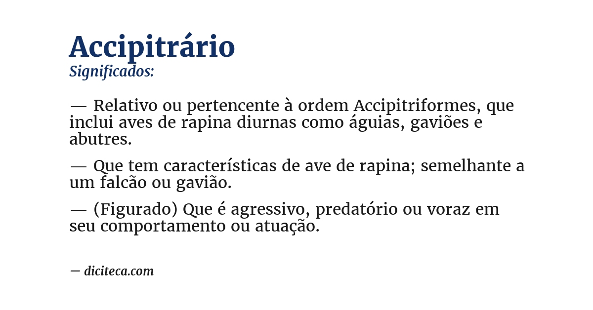 Significado de accipitrário