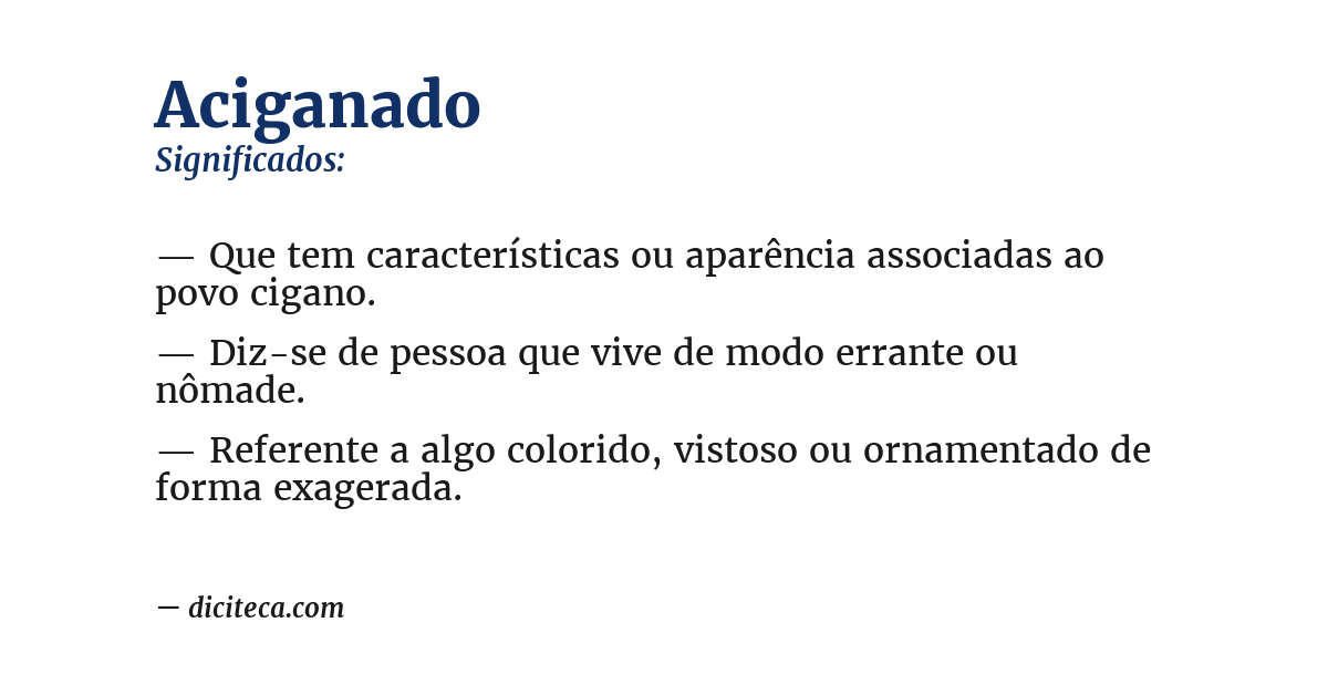 Significado de aciganado