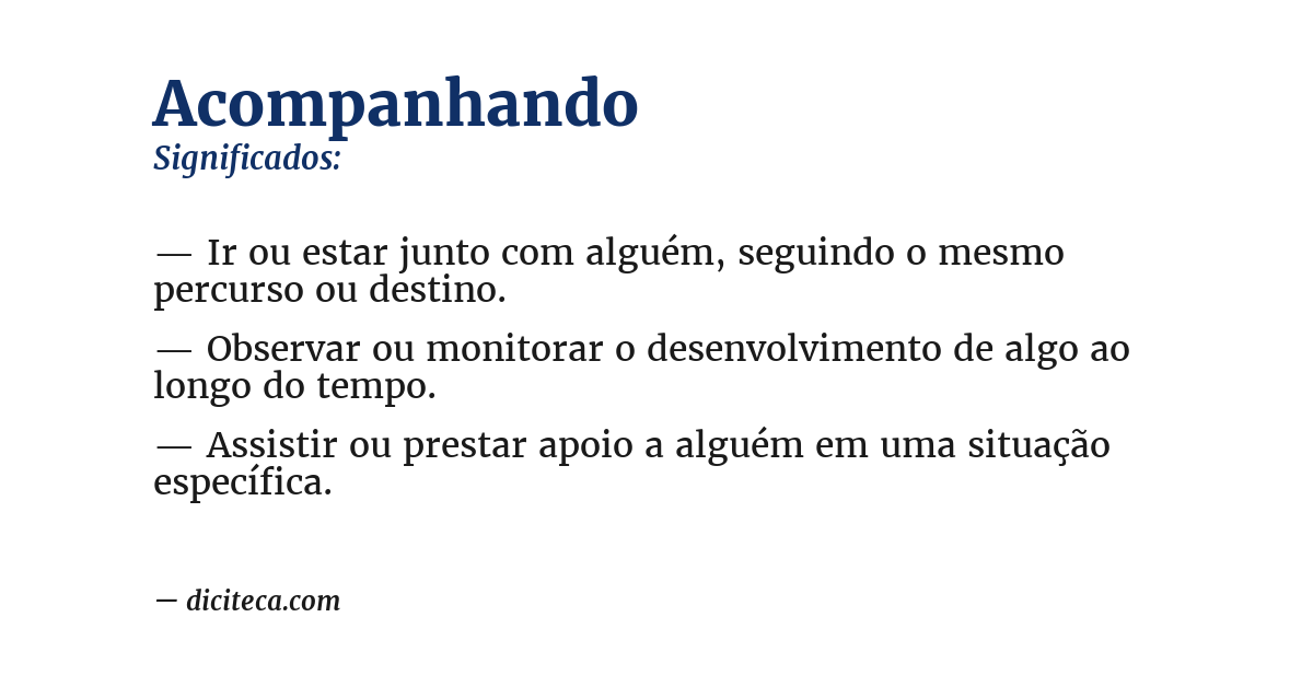 Significado de acompanhando