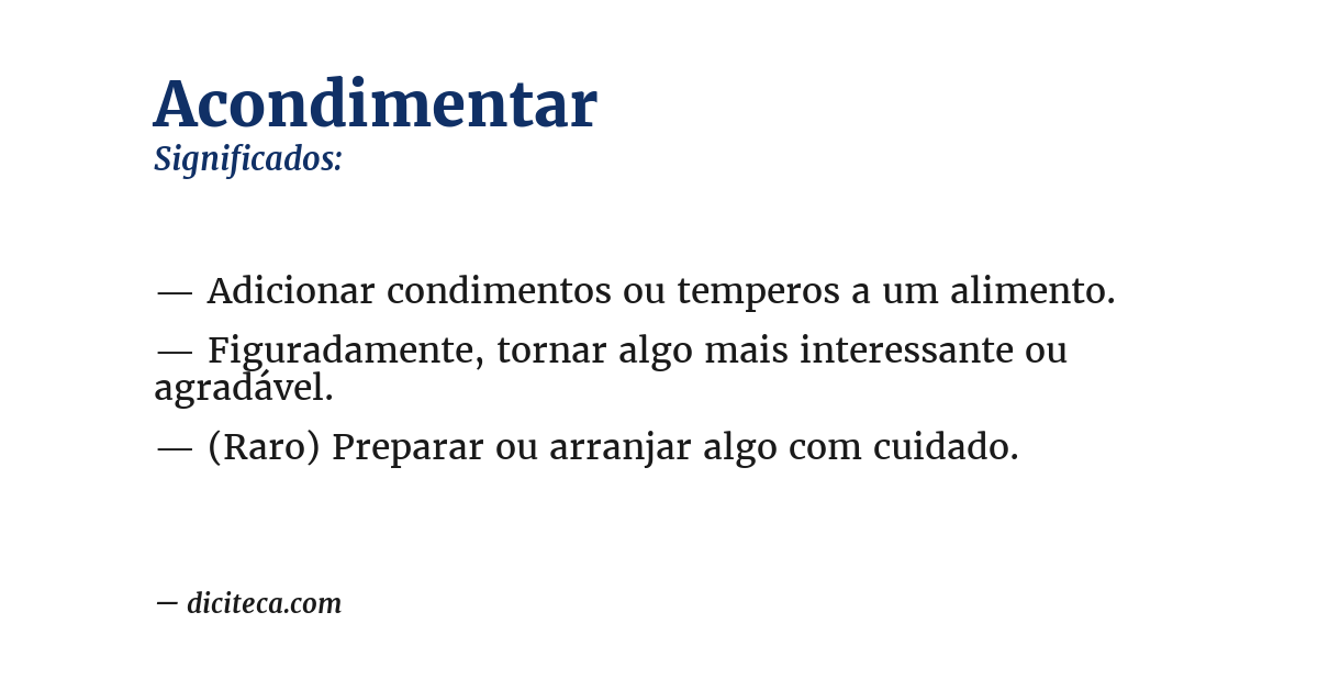 Significado de acondimentar
