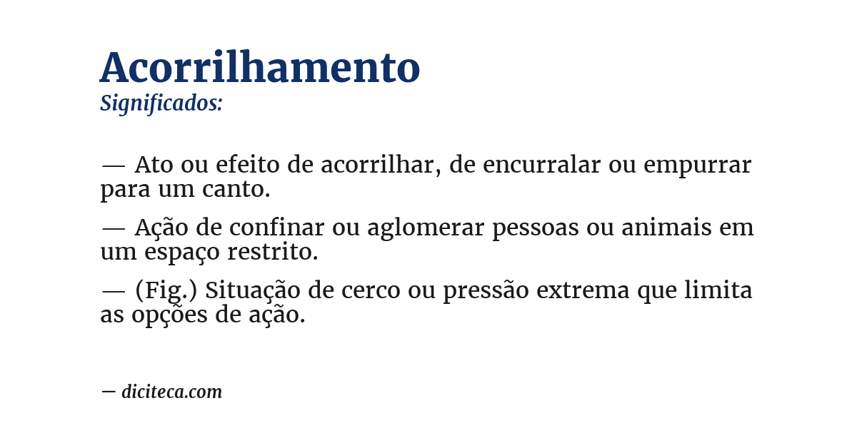 Significado de acorrilhamento