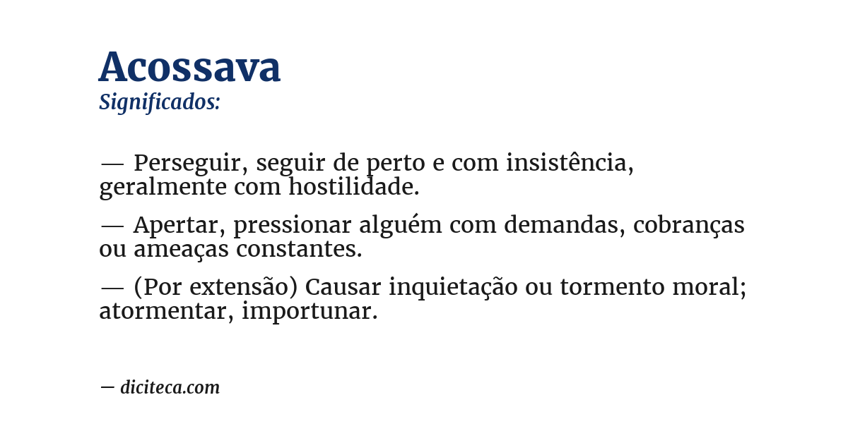 Significado de acossava