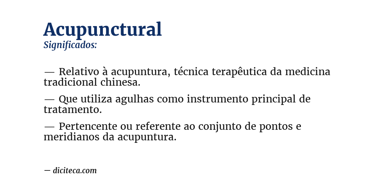 Significado de acupunctural