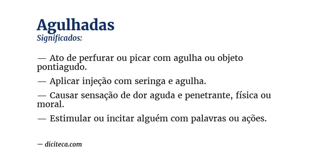 Significado de agulhadas