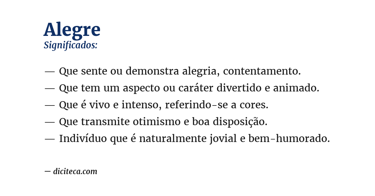 Significado de alegre